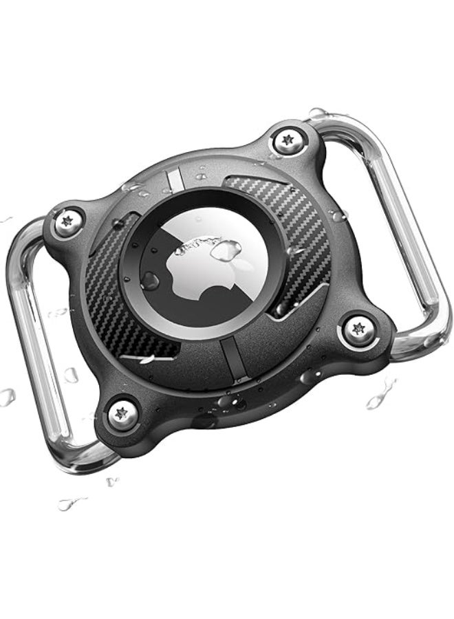 Airtag Dog Collar Holder | Airtag Dog Collar Waterproof - Airtag Holder for Dog Collar - Dog Airtag Holder with Removable Metal Loop, Light Weight fit Width3cm/ Thick4.5mm Air Tag Dog Collar, Black, 1 - Image 1