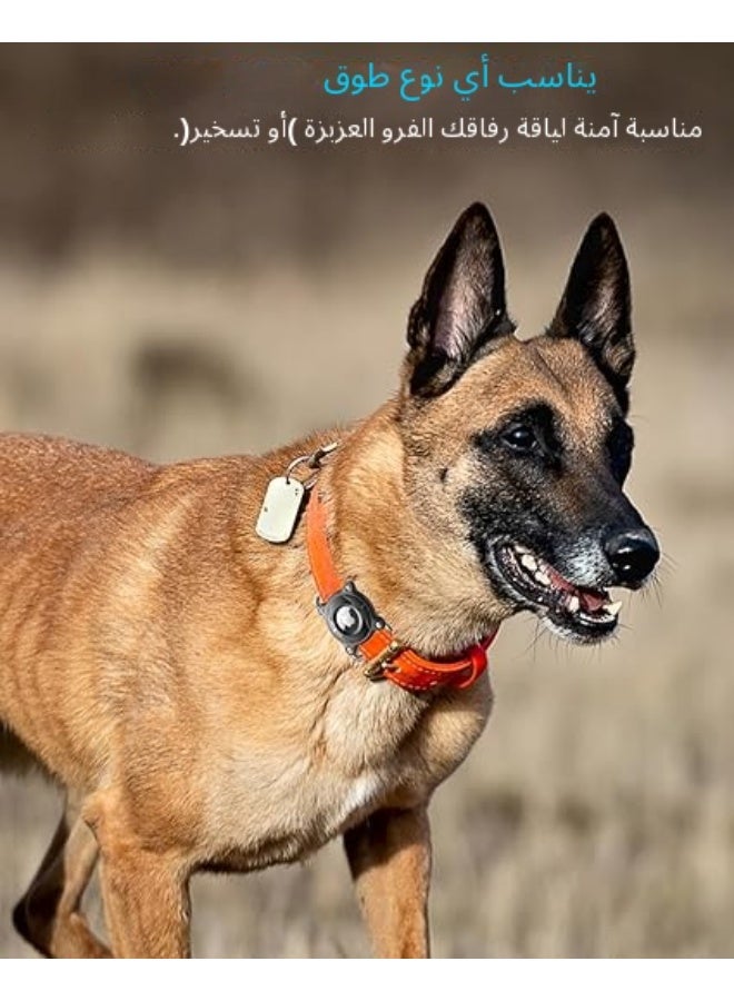 Airtag Dog Collar Holder | Airtag Dog Collar Waterproof - Airtag Holder for Dog Collar - Dog Airtag Holder with Removable Metal Loop, Light Weight fit Width3cm/ Thick4.5mm Air Tag Dog Collar, Black, 1 - Image 2