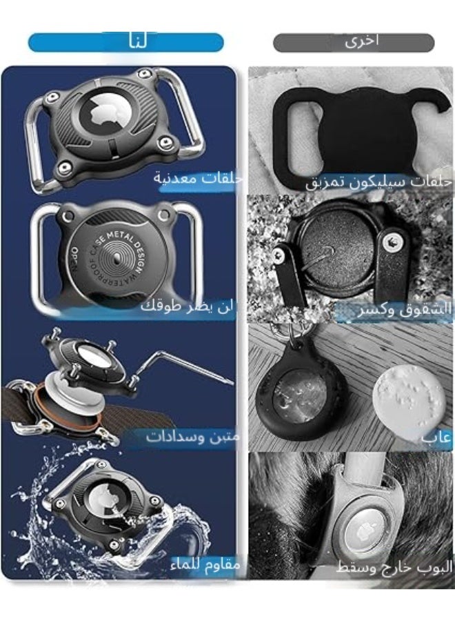 Airtag Dog Collar Holder | Airtag Dog Collar Waterproof - Airtag Holder for Dog Collar - Dog Airtag Holder with Removable Metal Loop, Light Weight fit Width3cm/ Thick4.5mm Air Tag Dog Collar, Black, 1 - Image 3