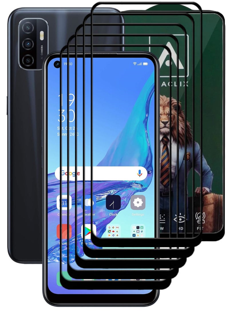 ACLIX 5 Pieces Antistatic ESD Dustproof Premium Quality High Definition Tempered Glass Screen Protector Designed For Oppo A53 - Image 1