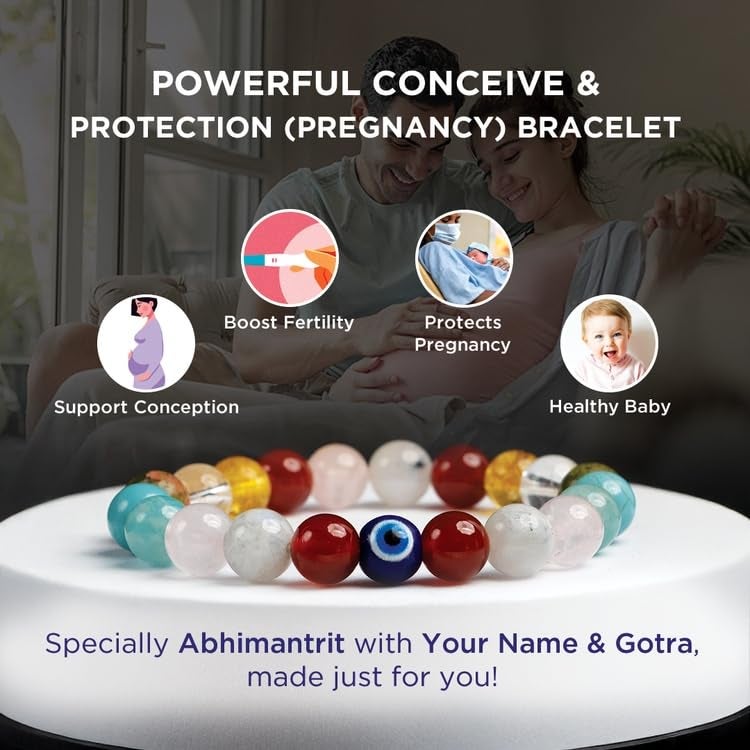 YiCan Pregnancy Bracelet with Natural Healing Crystals | Stretch Beaded Bracelet for Fertility, Prenatal Energy, and Emotional Support | Calming Gemstone Jewelry for Expecting Moms and New Mothers - Image 4