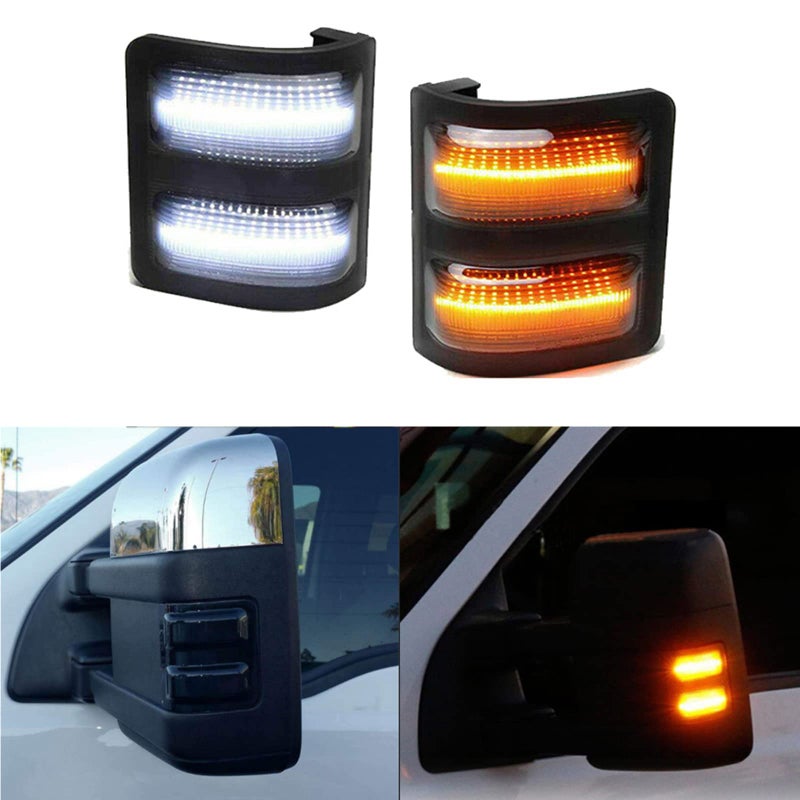 znakeauto 2x LED Side Mirror Light Marker Compatible with 2008 to 2016 Ford F250 F350 F450 F550 Super Duty Turn Signal7C3Z13776A 7C3Z13776B 7C3Z13776A 7C3Z13776B Smoke LensAmberwhiteLight - Image 2