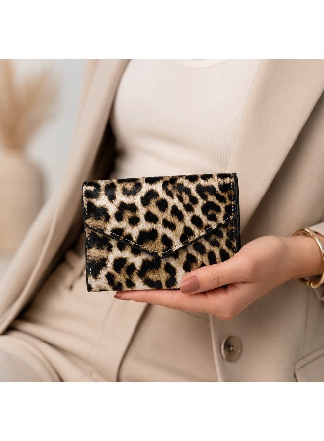 zoba Luxury women's wallet with a beige and black leopard print – stylish and modern design, high-quality material, practical and lightweight - Image 3