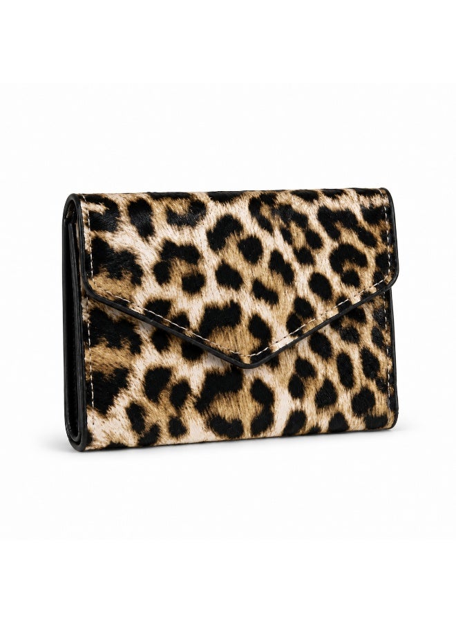 zoba Luxury women's wallet with a beige and black leopard print – stylish and modern design, high-quality material, practical and lightweight - Image 1