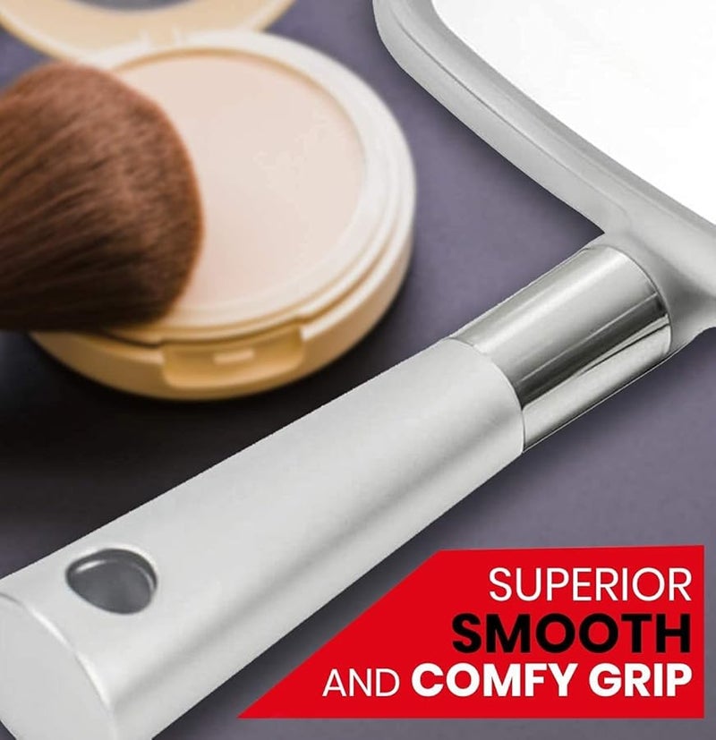 MIRRORVANA Professional Large Hand Mirror with Ergonomic Handle for Men  Women  Premium Handheld Haircut Mirrors for Barber and Salon  9 x 13 Elegant Silver Luxe Edition - Image 3
