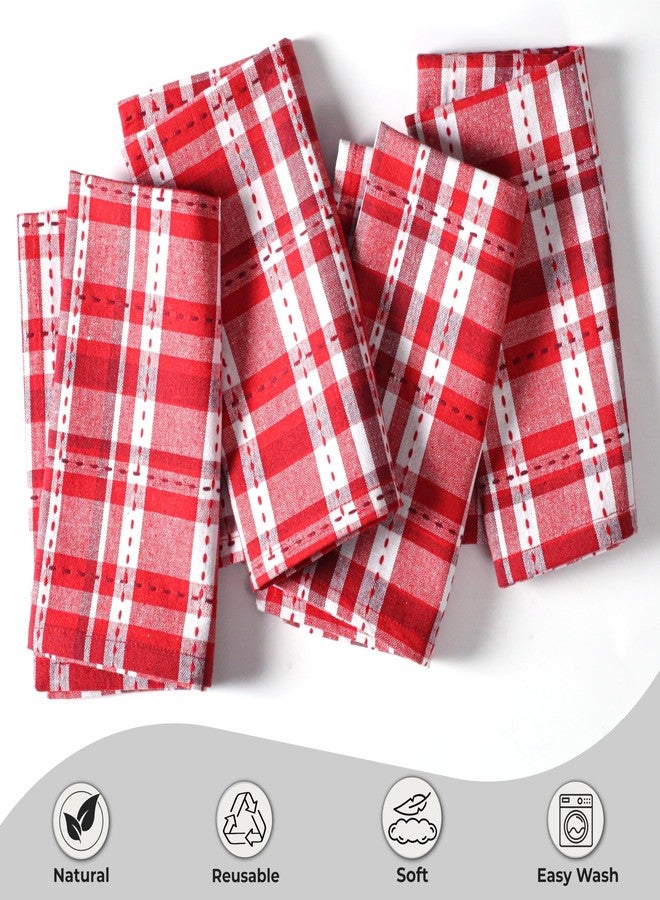 Palisa Christmas Red Cloth Napkins Set of 4 – 18x18 Inch | Decorative Check Dinner Napkins, 100% Cotton Washable & Reusable for Holidays Thanksgiving Parties & Gifts - Image 3