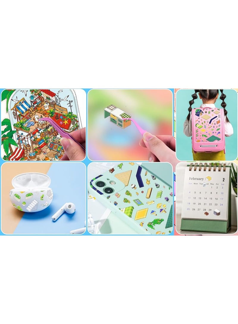  أورا سيليكت طقم ملصقات للأطفال 2.5D مشهد غامر 2.5D: ملصقات شفافة قابلة لإعادة الاستخدام + لوحات خلفية ثلاثية الأبعاد | مجموعة ملصقات للأطفال 2.5D | ملصقات شفافة قابلة لإعادة الاستخدام + لوحات خلفية ثلاثية الأبعاد | اصنعها بنفسك بطريقة إبداعية وتدريب على التركيز وتخفيف التوتر | هدية تعليمية خالية من الشاشة (1 موضوع مع ملاقط) - Image 4