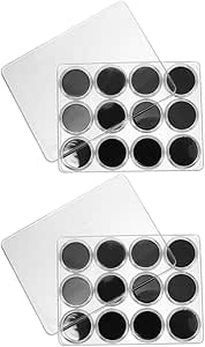 2 Pieces Acrylic Jewelry Tray And Stone Display Box With Lid Small Round Gemstone Organizer For Loose Gems Ring Holder Storage Clear - Image 1