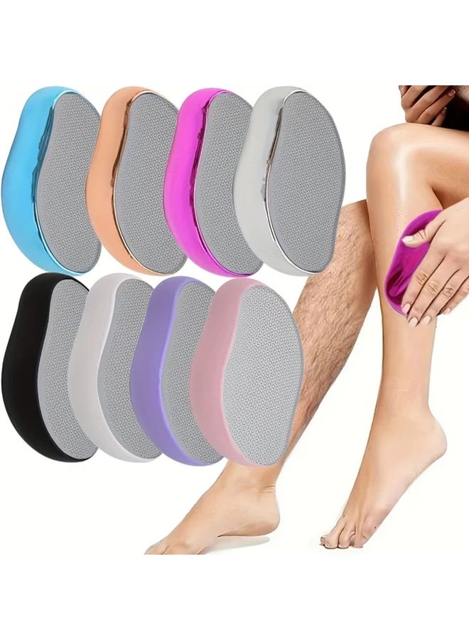 Upgraded Black Grid Pattern Nano Reusable Glass Epilator For Women Leg Hair Removal Washable Manual Body Hair Removal Tool Ergonomic Design Durable Construction Personal Care Travel Essentials - Image 1