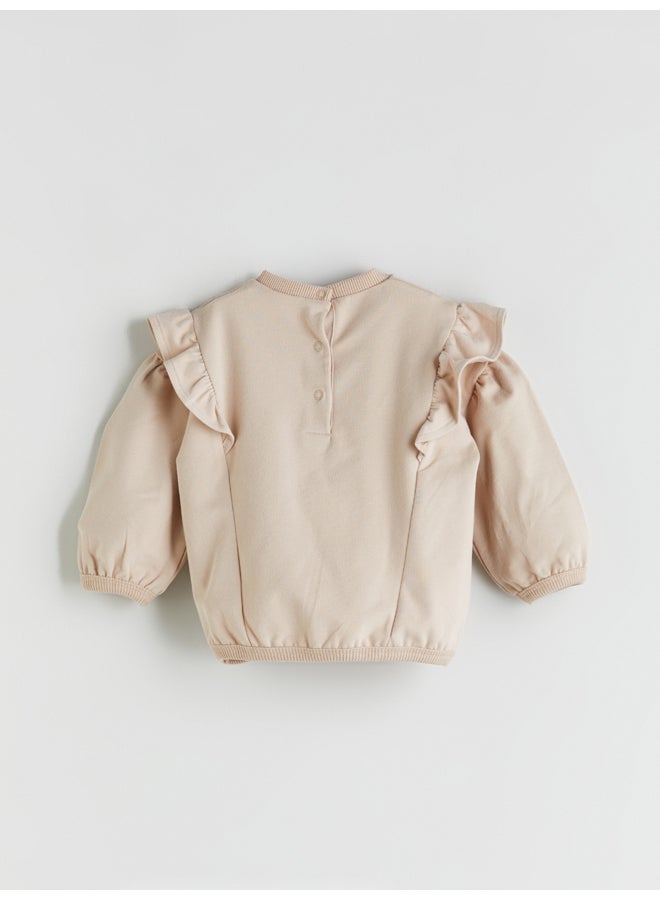 LC WAIKIKI Crew Neck Long Sleeve Baby Girls' Sweatshirt and Tights 2 Pack Set - Image 4