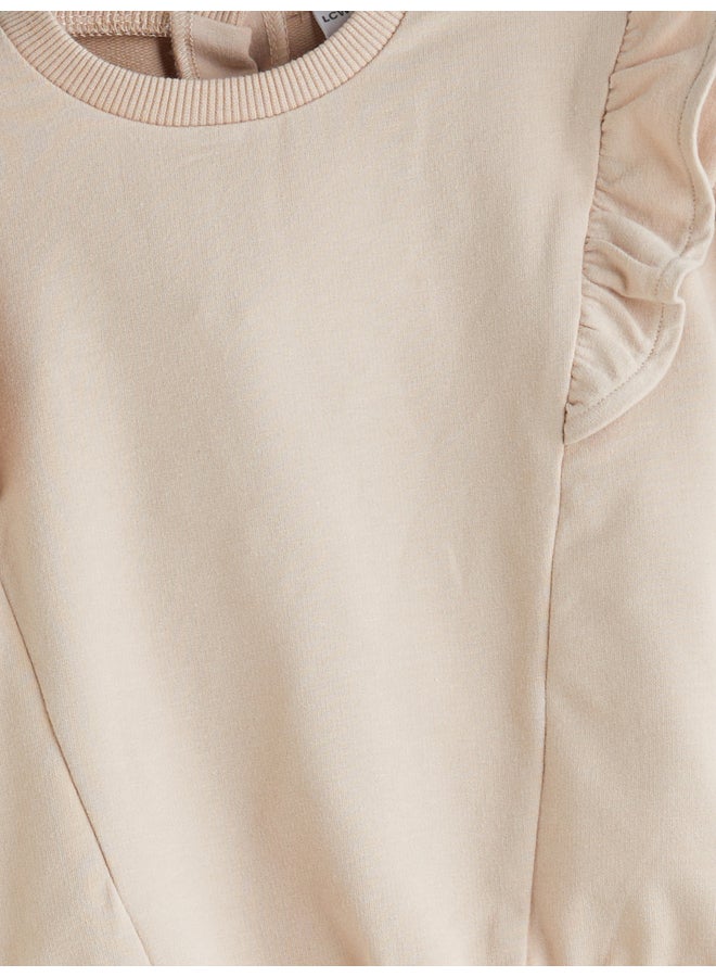 LC WAIKIKI Crew Neck Long Sleeve Baby Girls' Sweatshirt and Tights 2 Pack Set - Image 3