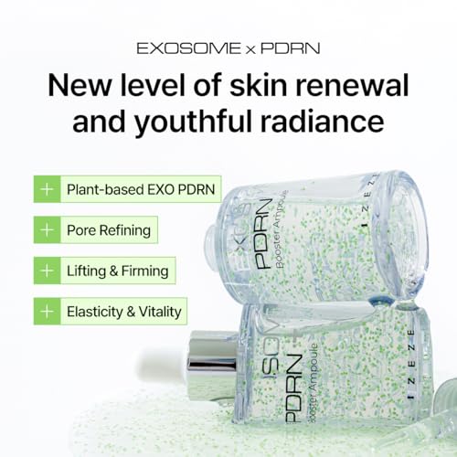 IZEZE Exosome PDRN Booster Ampoule Exosomes 4000 ppm PDRN Serum Korean Face Firming and Poremizing Hydrating Skincare Korean Pore Minimizer Cica Exosome for Sensitive Skin 101 floz - Image 3