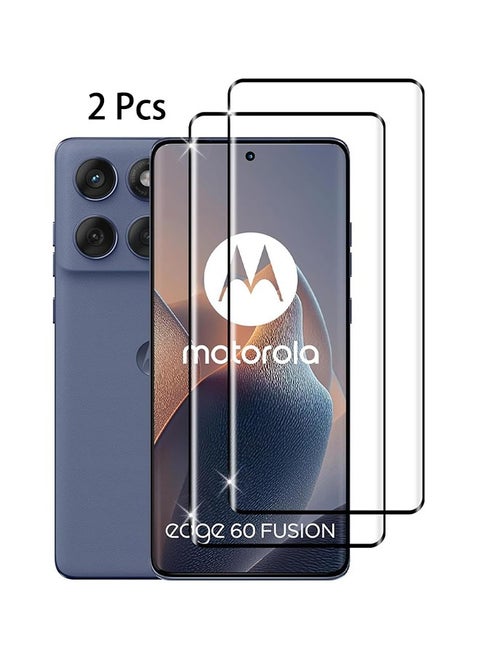 2 Pack Motorola Edge 60 Fusion 5G Screen Protector, 9H Tempered Glass Screen Protector for Motorola Edge 60 Fusion 5G, Premium 3D Curved Edge Guard Film, Case Friendly, Anti-Scratch Film (Edge Adhesive)