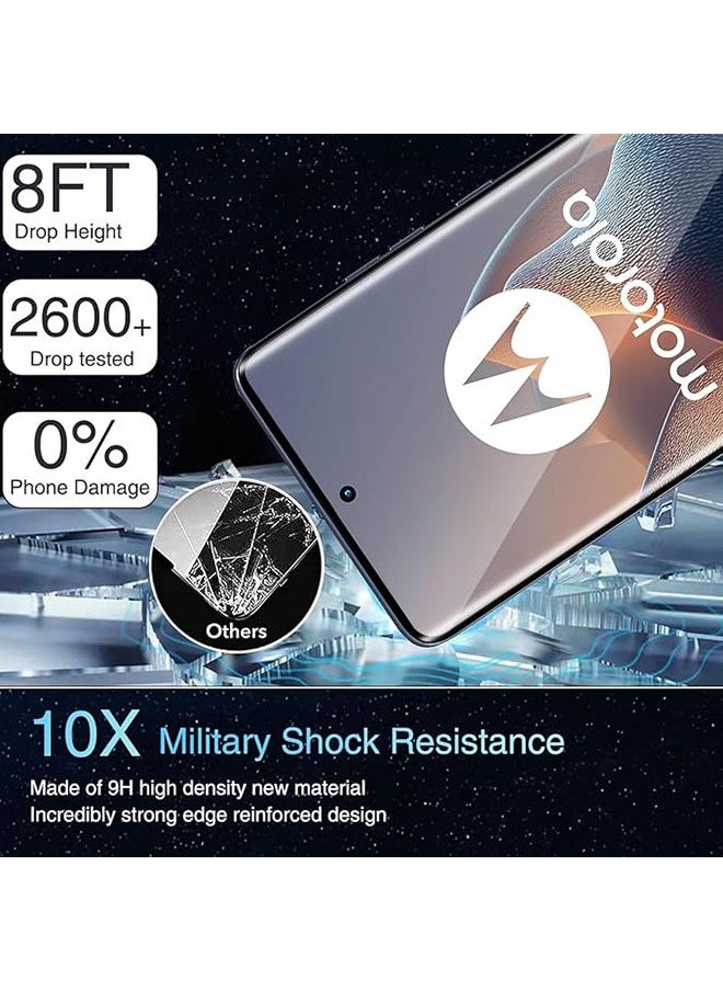 2 Pack Motorola Edge 60 Fusion 5G Screen Protector, 9H Tempered Glass Screen Protector for Motorola Edge 60 Fusion 5G, Premium 3D Curved Edge Guard Film, Case Friendly, Anti-Scratch Film (Edge Adhesive)