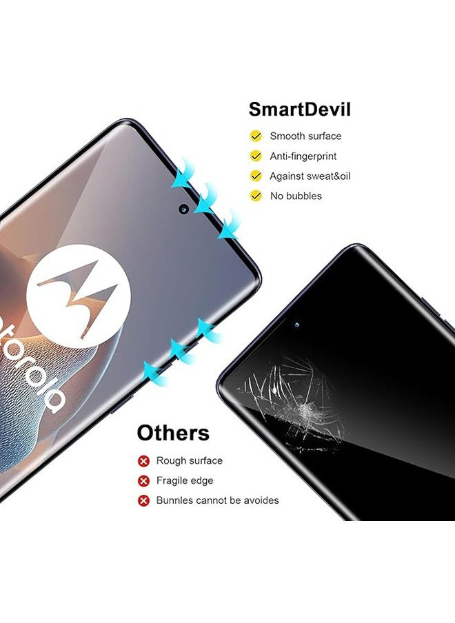 2 Pack Motorola Edge 60 Fusion 5G Screen Protector, 9H Tempered Glass Screen Protector for Motorola Edge 60 Fusion 5G, Premium 3D Curved Edge Guard Film, Case Friendly, Anti-Scratch Film (Edge Adhesive)