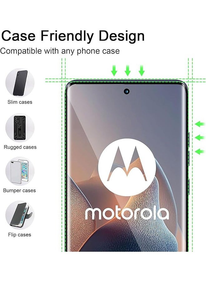 2 Pack Motorola Edge 60 Fusion 5G Screen Protector, 9H Tempered Glass Screen Protector for Motorola Edge 60 Fusion 5G, Premium 3D Curved Edge Guard Film, Case Friendly, Anti-Scratch Film (Edge Adhesive)