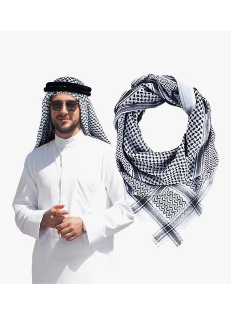 وشاح الرأس العربي "شماغ" من MARTYRA، كوفية صحراء الشرق الأوسط، وشاح عربي للرجال (قناع للوجه/منديل للرقبة)، إكسسوارات أزياء عربية وغطاء للرأس.