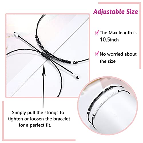 UNGENT THEM Matching Couples Bracelets Pinky Promise Distance Relationship Christmas Birthday Cute Valentines Sweetest Gifts for Him Her Boyfriend Girlfriend Bf Gf His Hers Men Women - Image 4