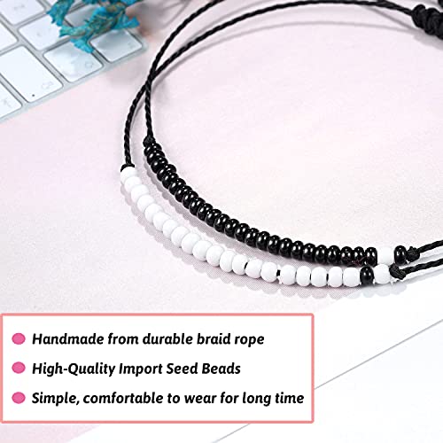 UNGENT THEM Matching Couples Bracelets Pinky Promise Distance Relationship Christmas Birthday Cute Valentines Sweetest Gifts for Him Her Boyfriend Girlfriend Bf Gf His Hers Men Women - Image 3