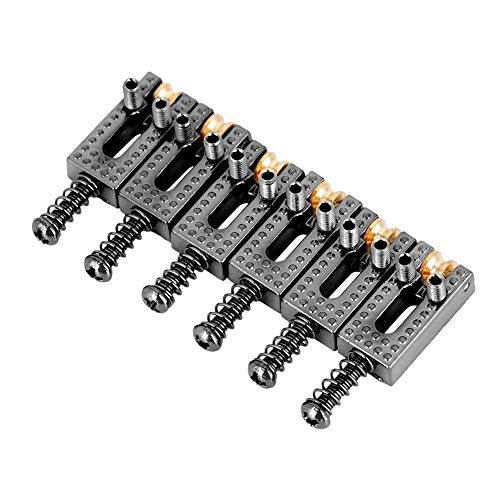 Dilwe سرج للجيتار الكهربائي، 6 سرجات جسر دوارة للجيتار الكهربائي 4 ألوان (أسود) ملحقات الجيتار - Image 2