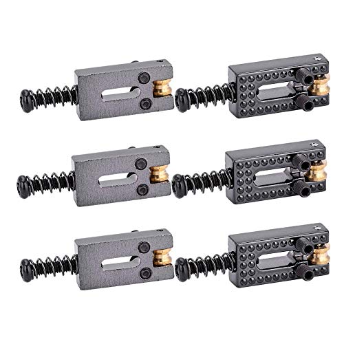 Dilwe سرج للجيتار الكهربائي، 6 سرجات جسر دوارة للجيتار الكهربائي 4 ألوان (أسود) ملحقات الجيتار - Image 5