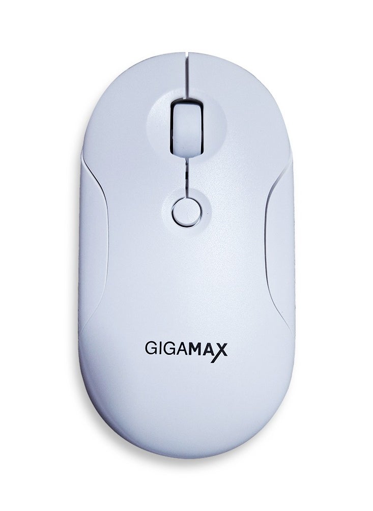 Gigamax Wireless Desk office Mouse, G-1200, 1600 DPI Wired/Wireless Functional Mouse with 3 Modes Connectivity, Bluetooth and 2.4G Wireless, 4 Macro Buttons, Long Lasting Rechargeable Battery Capacity and for PC/Mac/Laptop , White  - Image 1