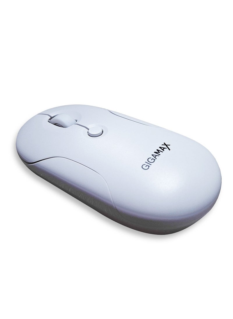Gigamax Wireless Desk office Mouse, G-1200, 1600 DPI Wired/Wireless Functional Mouse with 3 Modes Connectivity, Bluetooth and 2.4G Wireless, 4 Macro Buttons, Long Lasting Rechargeable Battery Capacity and for PC/Mac/Laptop , White  - Image 2