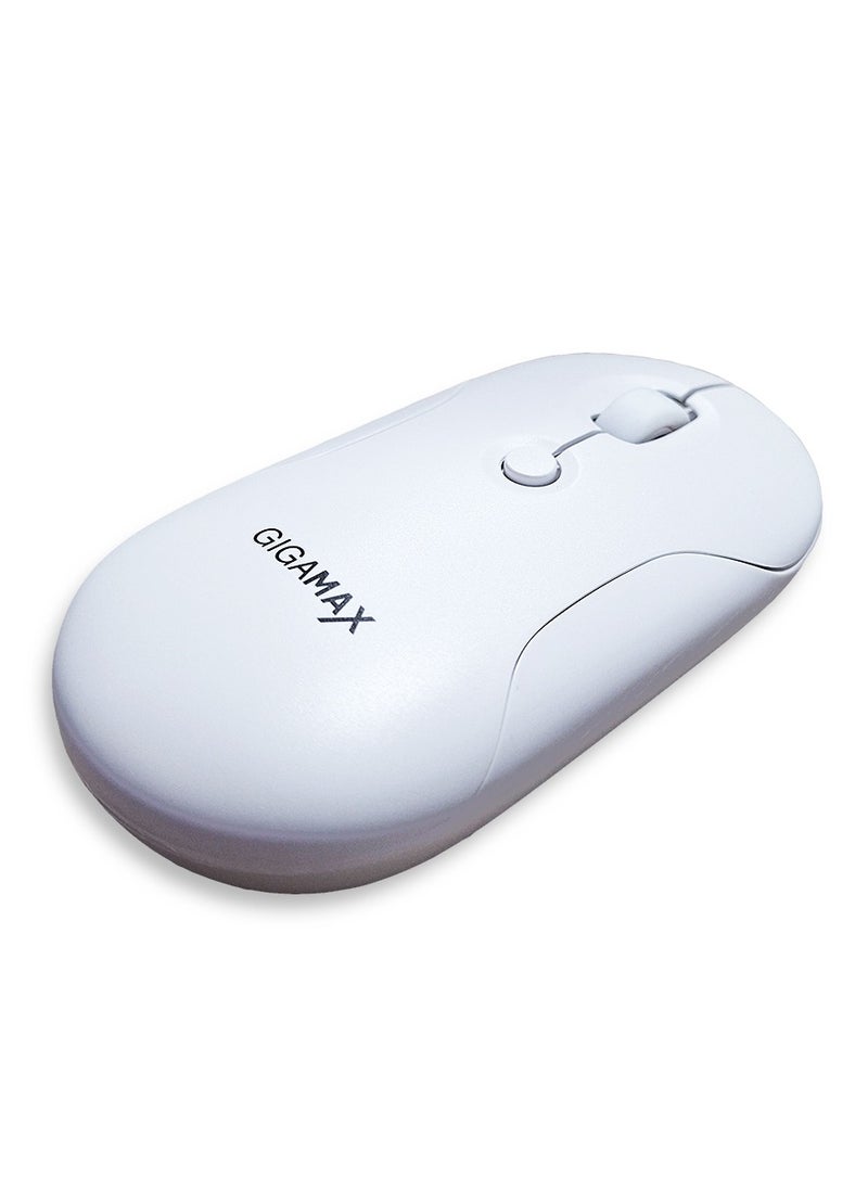 Gigamax Wireless Desk office Mouse, G-1200, 1600 DPI Wired/Wireless Functional Mouse with 3 Modes Connectivity, Bluetooth and 2.4G Wireless, 4 Macro Buttons, Long Lasting Rechargeable Battery Capacity and for PC/Mac/Laptop , White  - Image 3