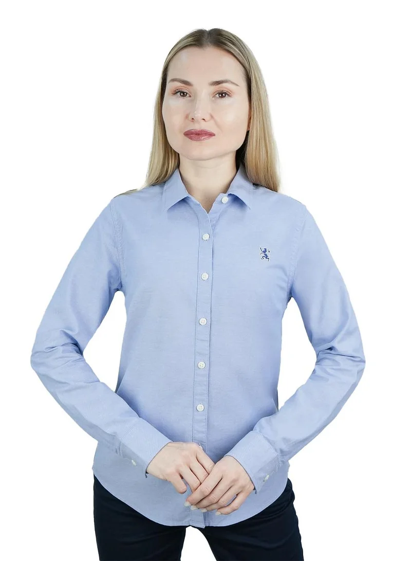 Women's Cotton Oxford Slim fit Shirt with Lion Embroidery