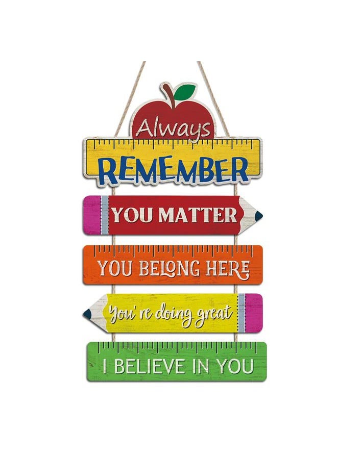 HOURIA Positive Inspirational Quote Hanging Wood Sign,Classroom wall Decor,Encouragement Gifts for Kids - Image 1