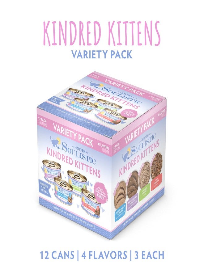 Soulistic Kitten, Kindred Kittens Variety Pack, 3oz Can, Pack of 12 - Image 2