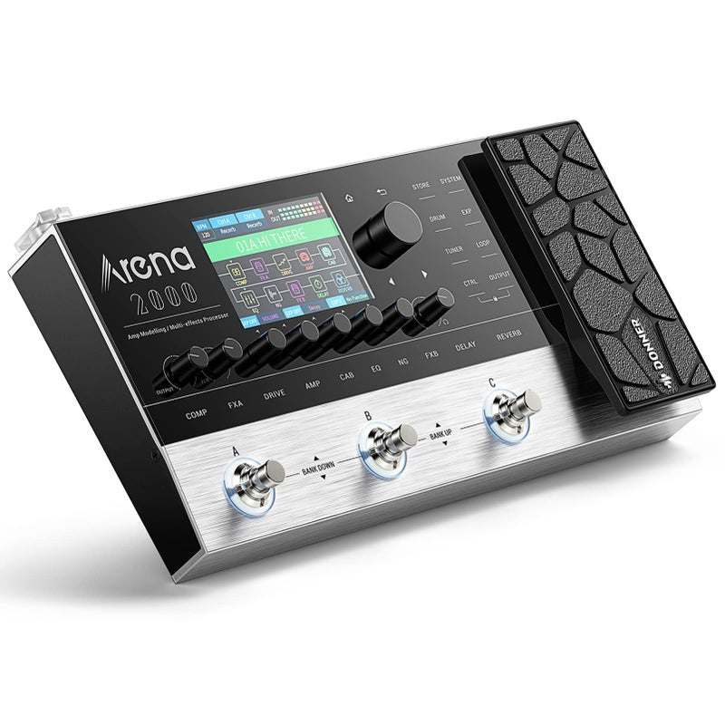 Donner Arena 2000 Guitar Multi-Effects Pedal with 278 Effects, 100 IRs, Looper, Drum Machine, Amp Modeling, XLR and MIDI Support - Image 1