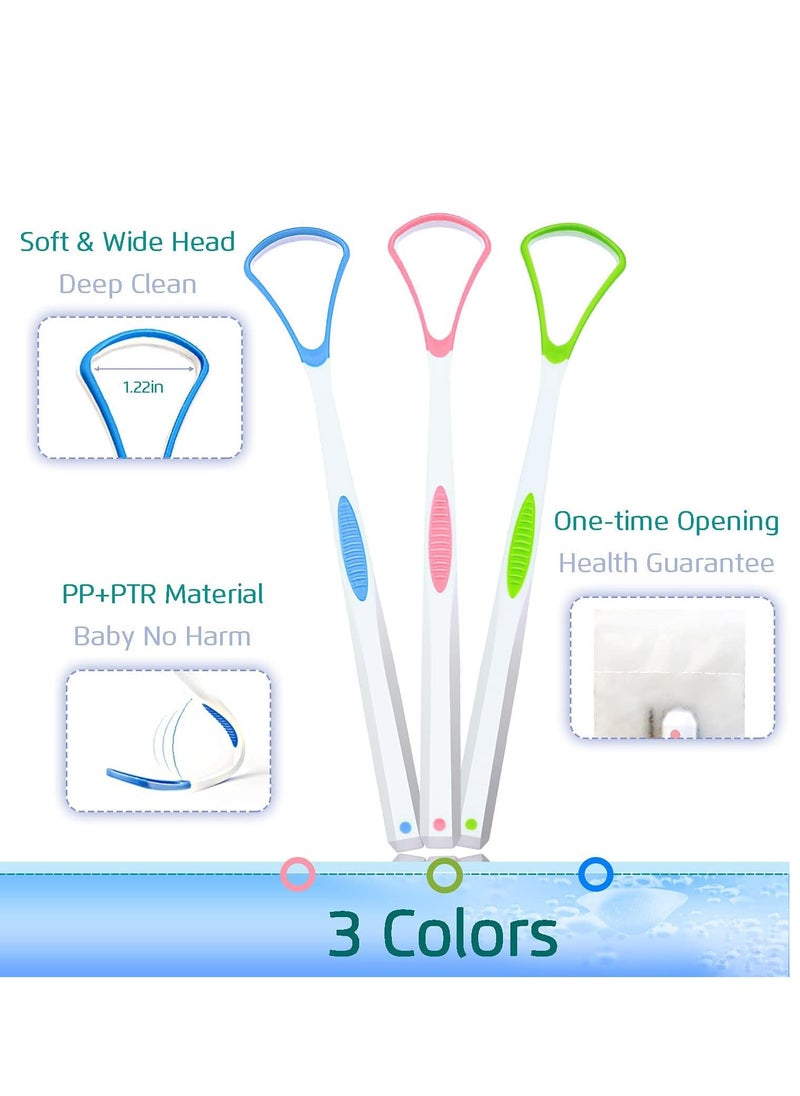 SYOSI Tongue Scraper 4PCS Stainless Steel Tongue Cleaners 100% BPA Free Fresher Tongue Tools Healthy Oral Hygiene Brushes Medical Grade Reusable Stainless Steel Eliminate Bad Breath  - Image 2