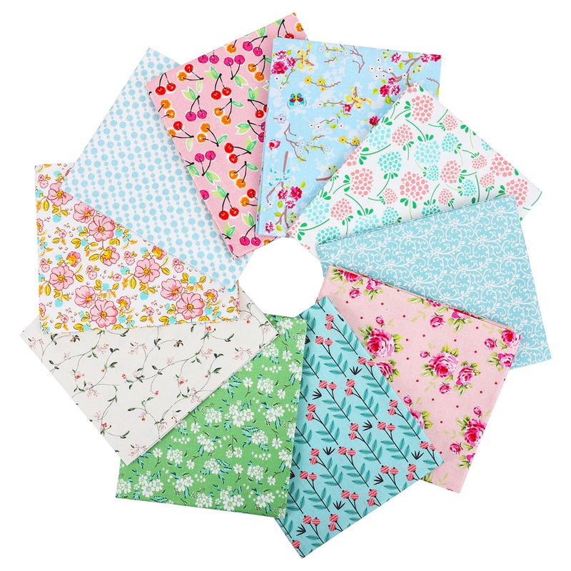 Craftido 25 Options 100 Cotton Quilting Fabric Bundles 10pcs Fat Quarters 18x21Medium Weight 52 oz for Quilting Sewing Project Patchwork DIY Crafts Sweet