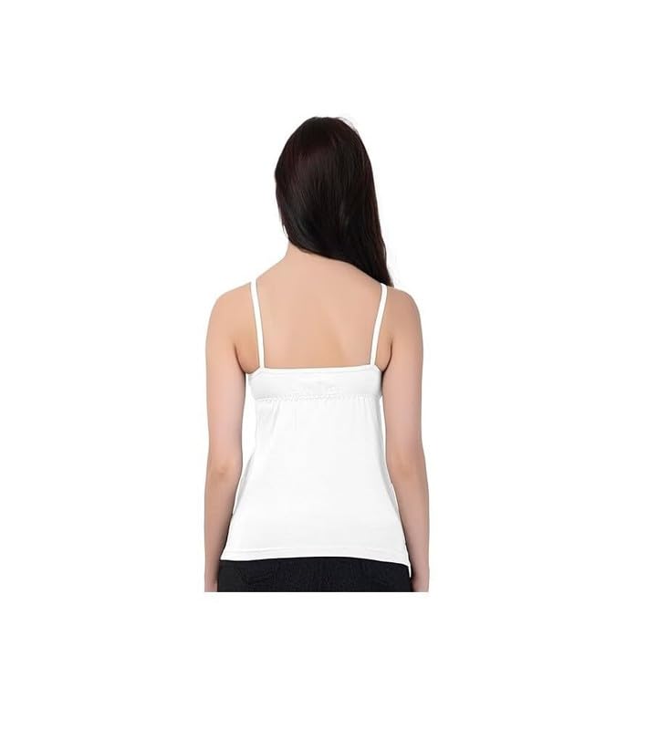 GMR School Girls Cotton Camisole for Beginners | Beginners Cami for Puberty |Double Layered Cup Bra Camisole for Uniform Pack of 2 - White (13-15 Years) - Image 2