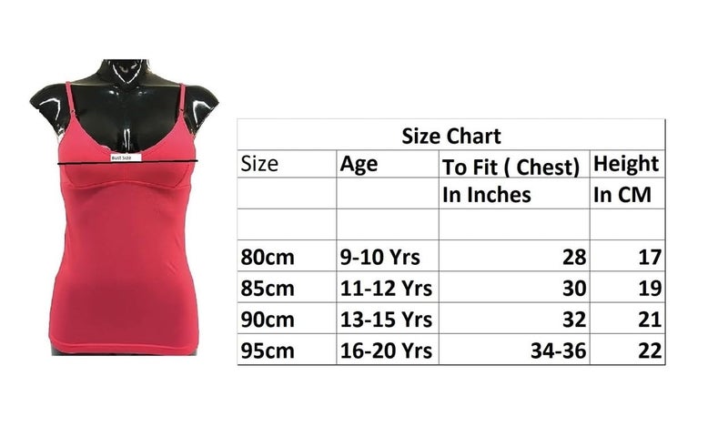 GMR School Girls Cotton Camisole for Beginners | Beginners Cami for Puberty |Double Layered Cup Bra Camisole for Uniform Pack of 2 - White (13-15 Years) - Image 4