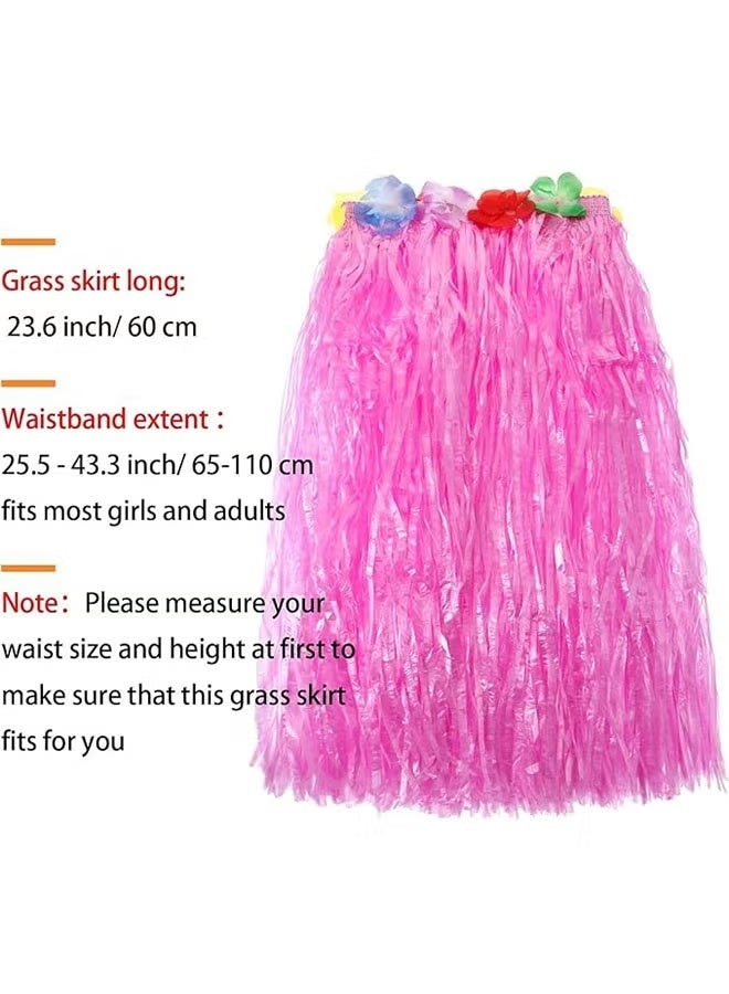ليزيتشو طقم زي تنكري هاواي مكون من تنورة عشبية وقلادة وأكاليل وأساور، مناسب للفتيات، مثالي لحفلات الرقص وأعياد الميلاد، وديكورات حفلات هاواي. - Image 4