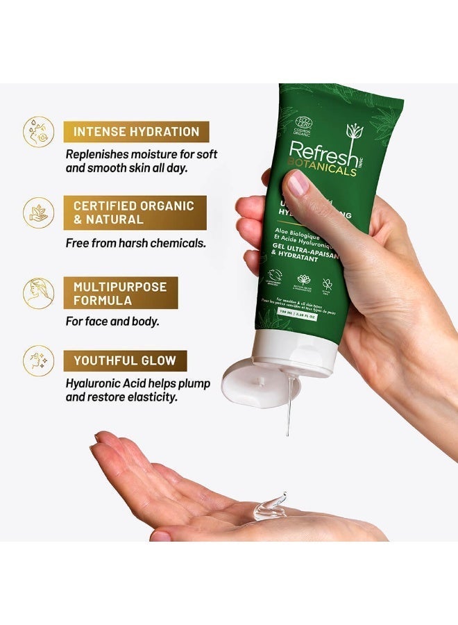 Refresh Botanicals Ultra Soothing Hydrating Gel - Organic Aloe Gel for Face & Body | Certified Organic Aloe Juice, Hyaluronic Acid & Vitamin E | For Dry, Irritated, Sensitive Skin | Made in Canada - Image 3