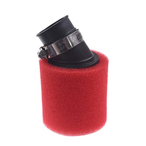 COEFEPIY 32mm Red Bent Air Filter Bent Foam Cleaner For 50cc 70cc 90cc 110cc 125cc Motorcycle ATV Quad Scooter Go Kart Moped Pit Dirt Racing Super Pocket Bike for Yamaha Suzuki - Image 1