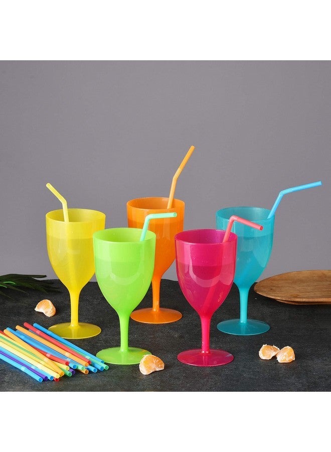 ALINK 500-Pack Solid Colors Flexible Drinking Straws, Plastic Disposable Bendy Straws - 7.75" x 0.23" - Image 4