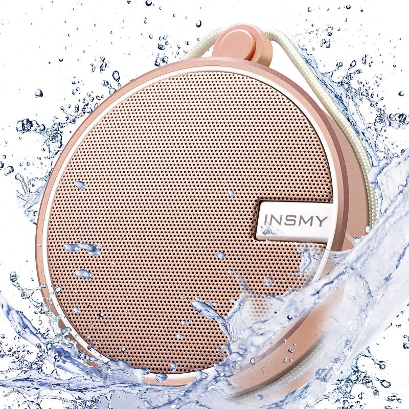 INSMY C12 IPX7 Waterproof Shower Bluetooth , Portable Small , Speakers Bluetooth Wireless Loud Clear Sound Support TF Card Suction Cup for Outdoor Kayak Canoe Beach Gift (Cashmere Pink) - Image 1