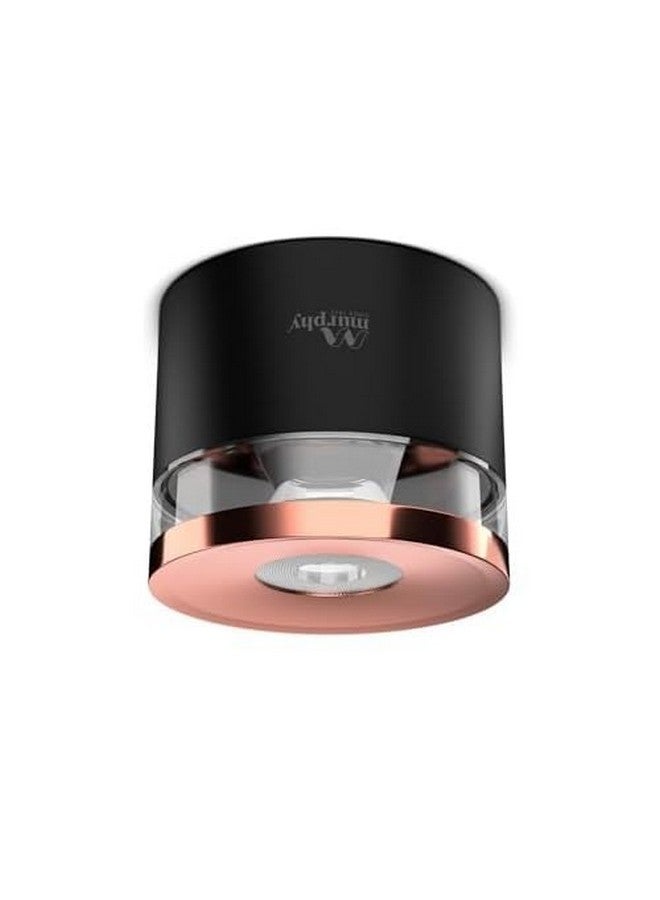 Murphy 12W Crystal Black Rose Gold Cylindrical COB Surface Lights for Ceiling (Warm White, Pack of 1) - Image 1