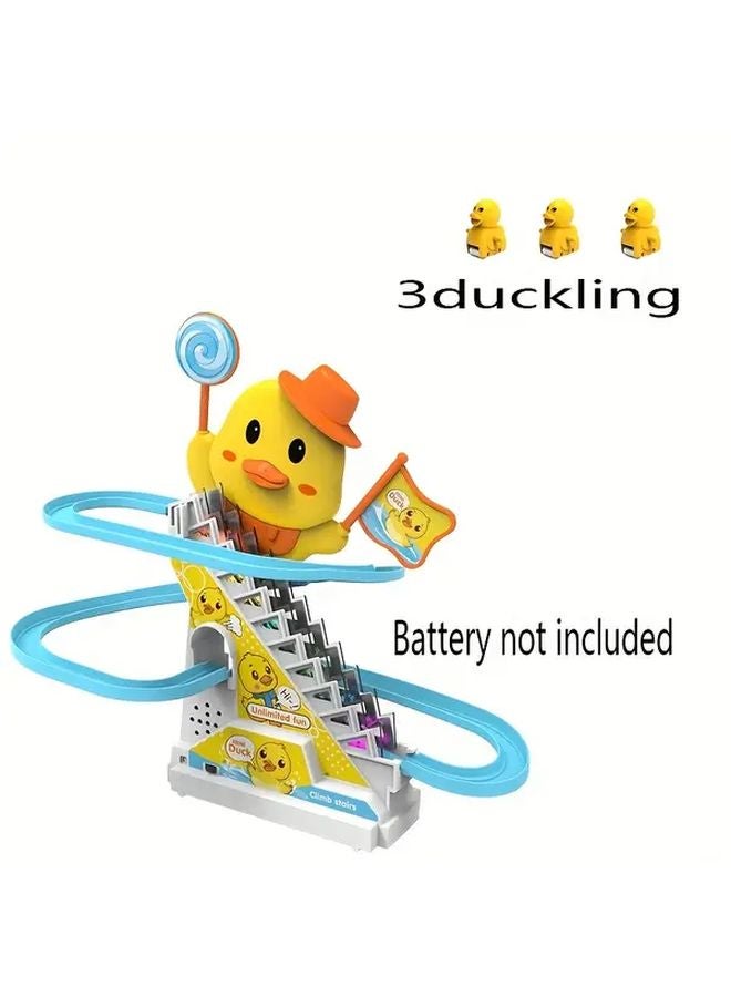 3 Ducks Climbing Stairs Track Toy Educational Visual Tracking Skills Fun Loop Motion - Image 1