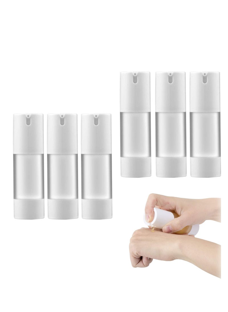 Refillable Airless Pump Bottle, 1 Oz 30ML Empty Travel Foundation Containers, Airless Cosmetic Pump Bottle for Hand Sanitizer, Toner, Gel, Hair Oil, Lotion and Face Cream (Pack of 6, Frosted) - Image 1
