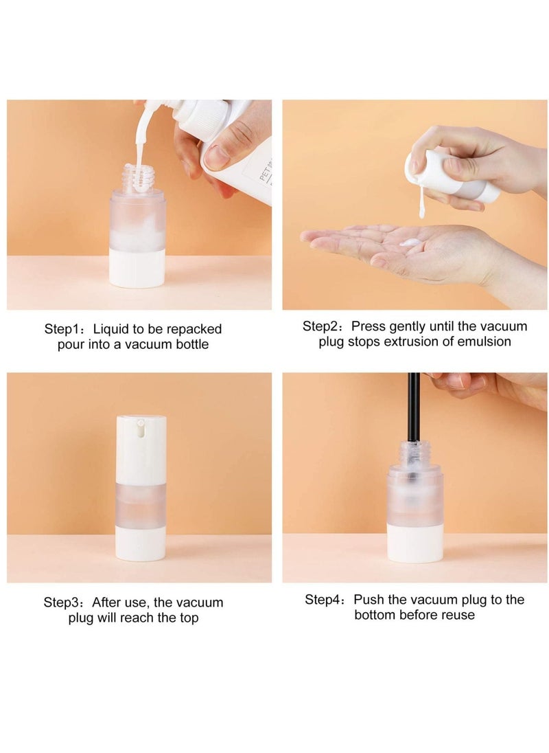 Refillable Airless Pump Bottle, 1 Oz 30ML Empty Travel Foundation Containers, Airless Cosmetic Pump Bottle for Hand Sanitizer, Toner, Gel, Hair Oil, Lotion and Face Cream (Pack of 6, Frosted) - Image 5