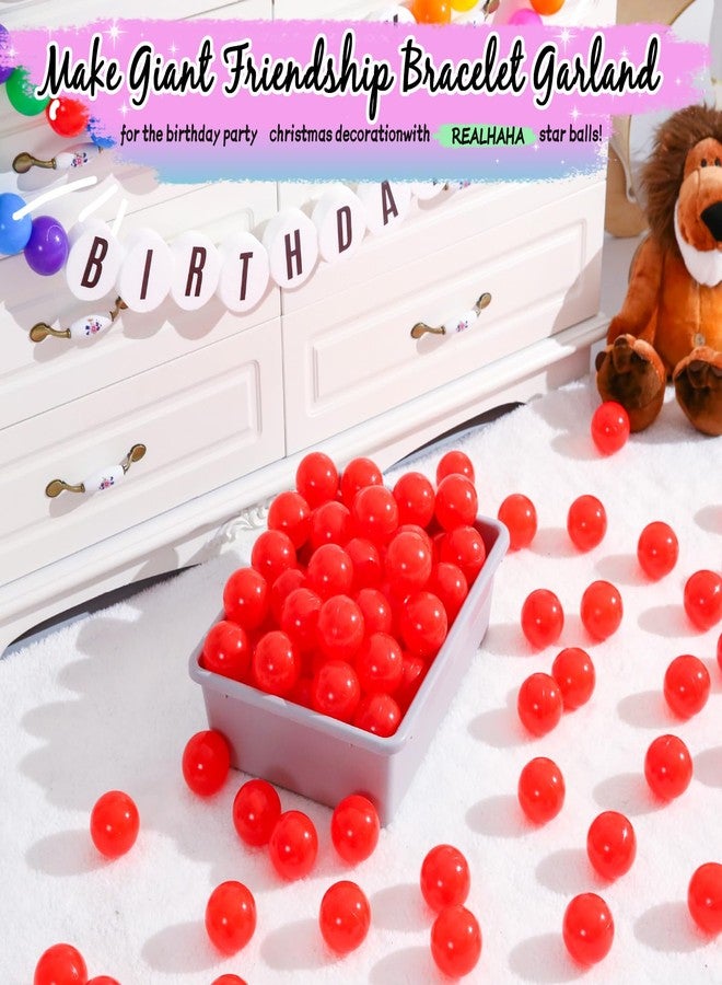 Realhaha كرات Realhaha Pit Balls للأطفال الصغار، كرات بلاستيكية خالية من مادة BPA مقاس 2.4 بوصة للأطفال الرضع من الأولاد والبنات، ملحقات للأطفال لمنزل القفز، 100 كرة (أحمر) - Image 4