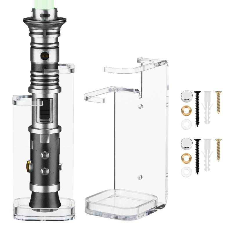 Cosmos 1 Pc Lightsaber Wall Mount Stand Vertical Light Saber Display Rack Acrylic Lightsaber Holder Wall Lightsaber Display Stand Compatible with Savis Lightsaber Transparent Clear 66 cm Dia Thick Helt - Image 2