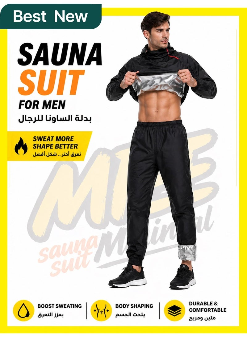 me-nimal Women's Sauna Suit Sweat Set for Weight Loss, Zipper Long Sleeve Top & High-Waist Shaping Pants with Gloves &  Socks - Image 1