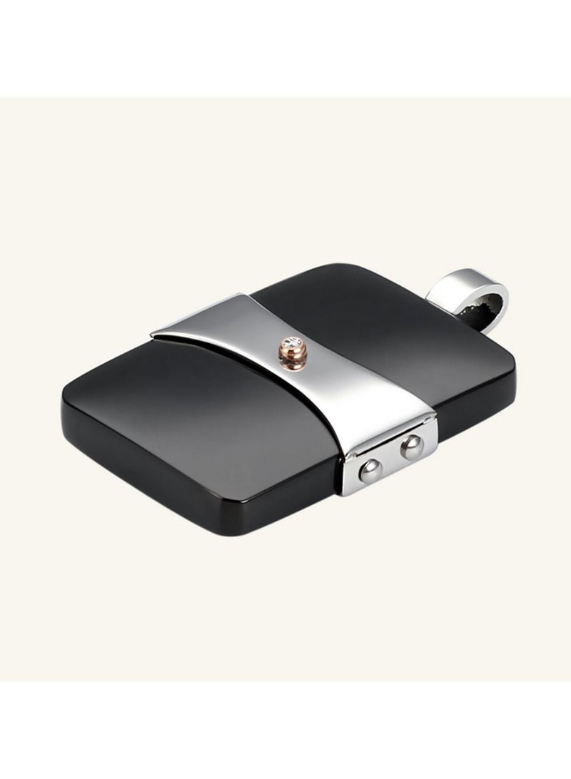 Elementesse Zircon, Steel and Black Plating Pendant With Chain For Mens - Image 2