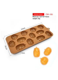 Halloween Pumpkin Silicone Mold Witch Skull Candy (53g) Emoji Pumpkin CM-155